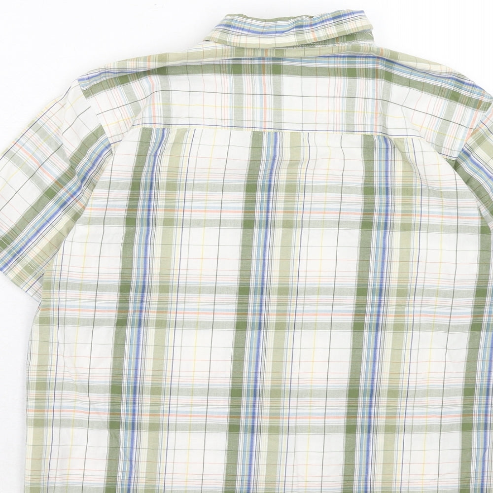 Dunnes Stores Boys Green Plaid Cotton Basic Button-Up Size 10 Years Collared Button