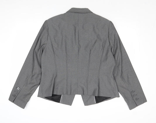 Marks and Spencer Womens Grey Polyester Jacket Blazer Size 18