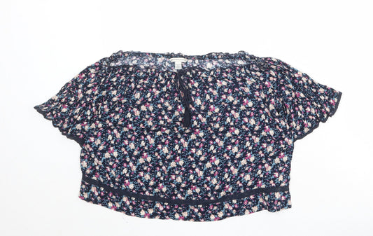 Womens UK Size S American Eagle Outfitters Blue Viscose Blouse