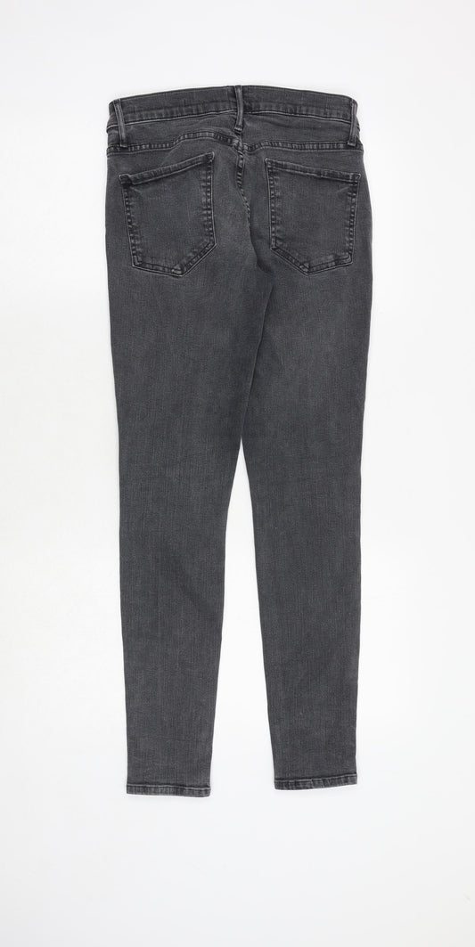 And/Or Womens Grey Cotton Skinny Jeans Size 28 in Extra-Slim Zip