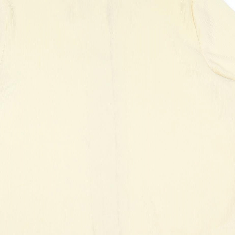 Damart Womens Yellow Polyacrylate Fibre Basic Button-Up Size 16 Collared