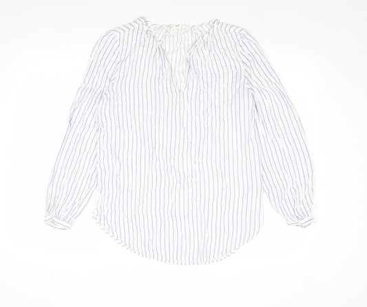 Gap Womens Multicoloured Striped Modal Basic Blouse Size XS V-Neck