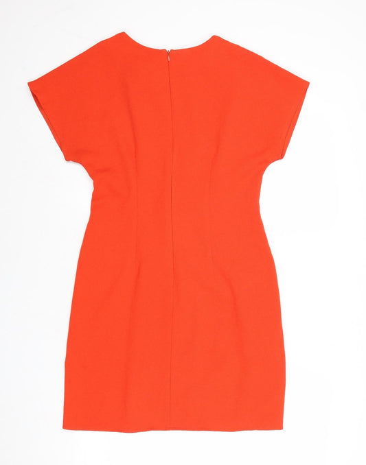 ASOS Womens Red Polyester A-Line Size 10 Round Neck Zip
