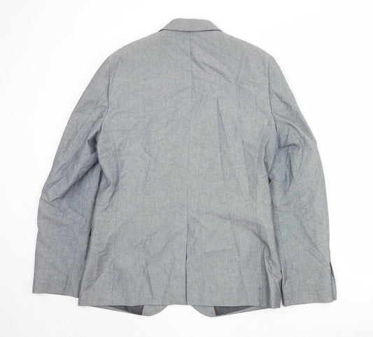 Marks and Spencer Mens Grey Cotton Jacket Suit Jacket Size 40 Regular