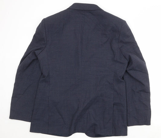 Marks and Spencer Mens Blue Striped Polyester Jacket Suit Jacket Size 42 Regular