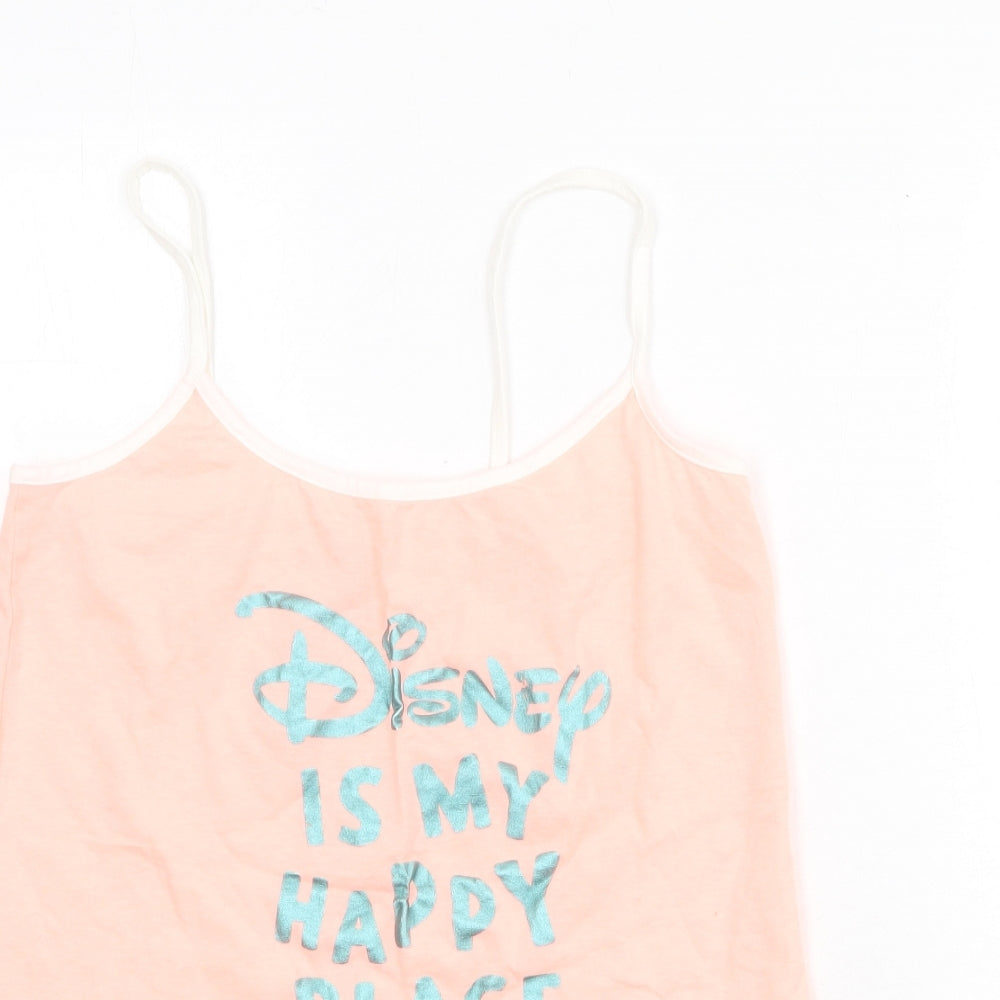 Disney Womens Pink Polyester Camisole Tank Size M Round Neck - Disney is My Happy Place