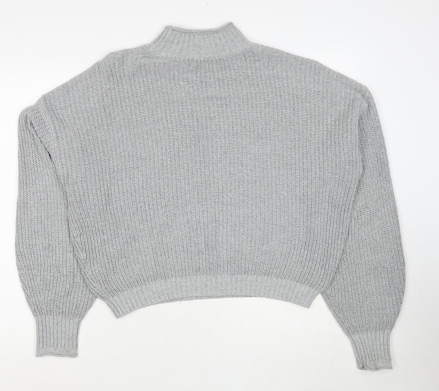 Hollister Womens Grey Round Neck Cotton Pullover Jumper Size S