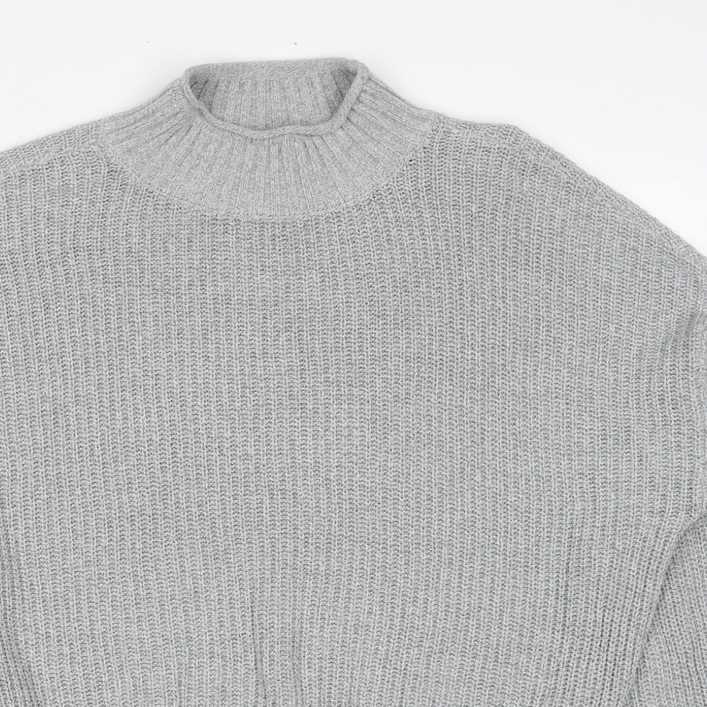 Hollister Womens Grey Round Neck Cotton Pullover Jumper Size S