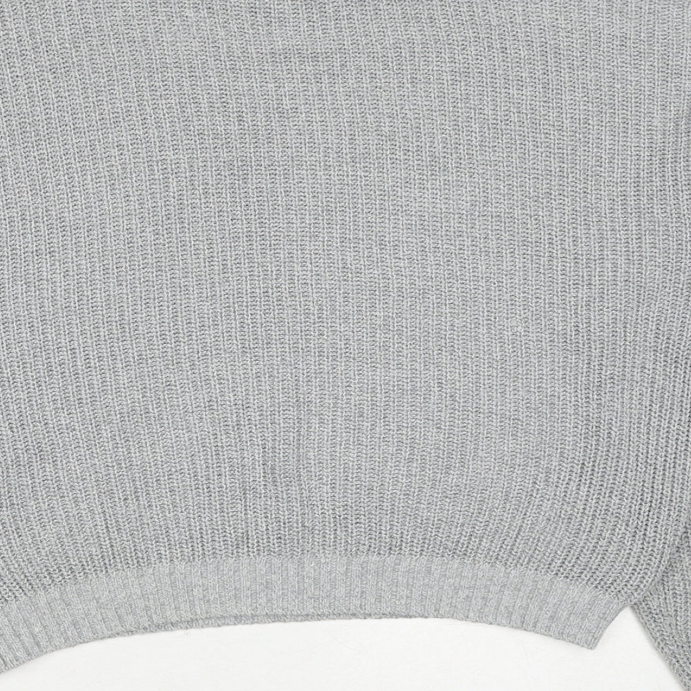 Hollister Womens Grey Round Neck Cotton Pullover Jumper Size S