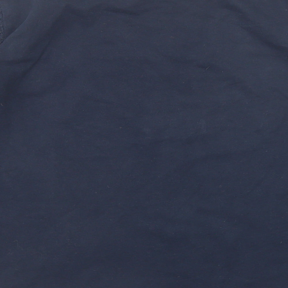 Lands' End Womens Blue Cotton Basic T-Shirt Size XS Round Neck - Lace Sleeve