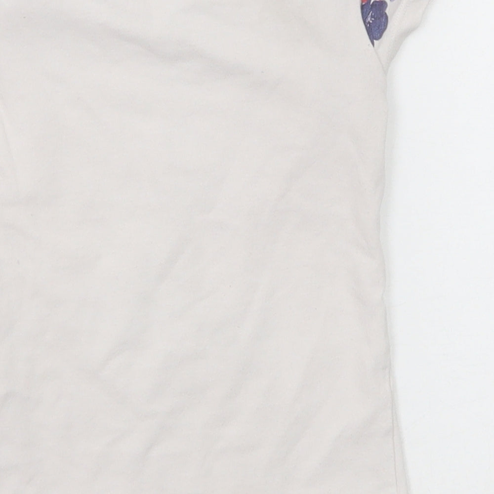 Brand and care label for Mayoral girls’ white cotton pullover t-shirt, size 2, years round neck pullover