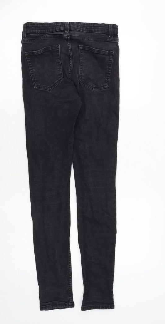 NL Denim Mens Black Cotton Skinny Jeans Size 28 in Slim Zip