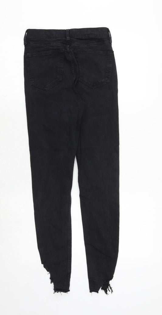 Topshop Womens Black Cotton Skinny Jeans Size 26 in Regular Zip