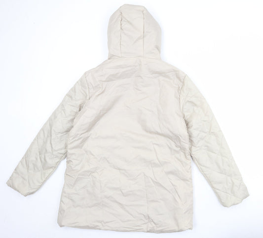 Anne de Lancay Womens Beige Puffer Jacket Jacket Size S Zip