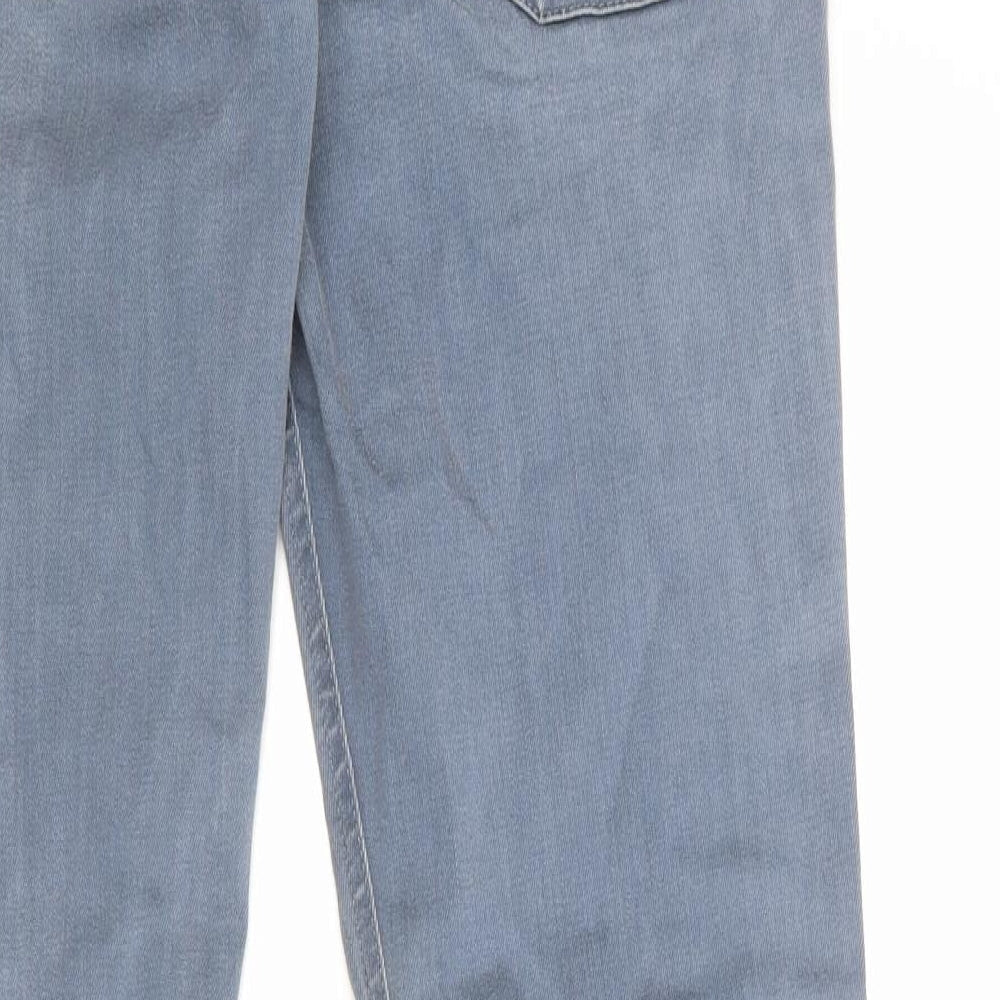 JACK & JONES Mens Blue Cotton Straight Jeans Size 34 in Regular Zip