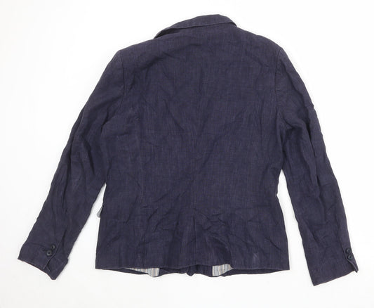 Zara Womens Blue Polyester Jacket Blazer Size XL