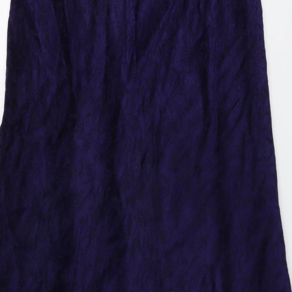 Country Casuals Womens Purple Viscose Swing Skirt Size L