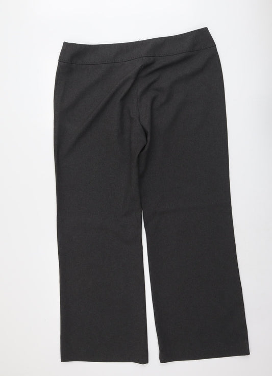 AMARANTO Womens Grey Polyester Trousers Size 18 L30 in Regular Button