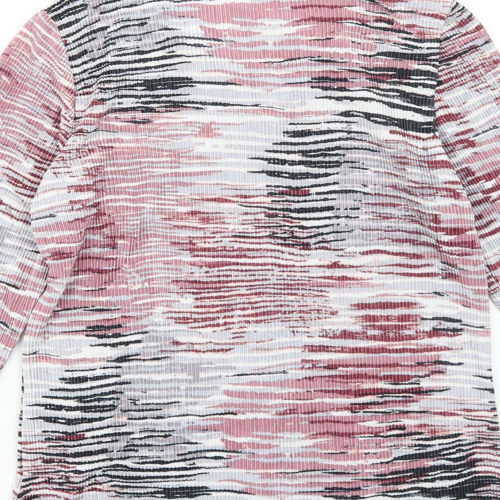 Anna Rose Womens Pink Geometric Polyester Basic Button-Up Size S Collared
