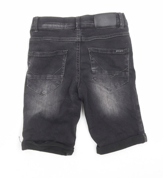 name it Boys Grey Cotton Chino Shorts Size 9 Years Regular Zip