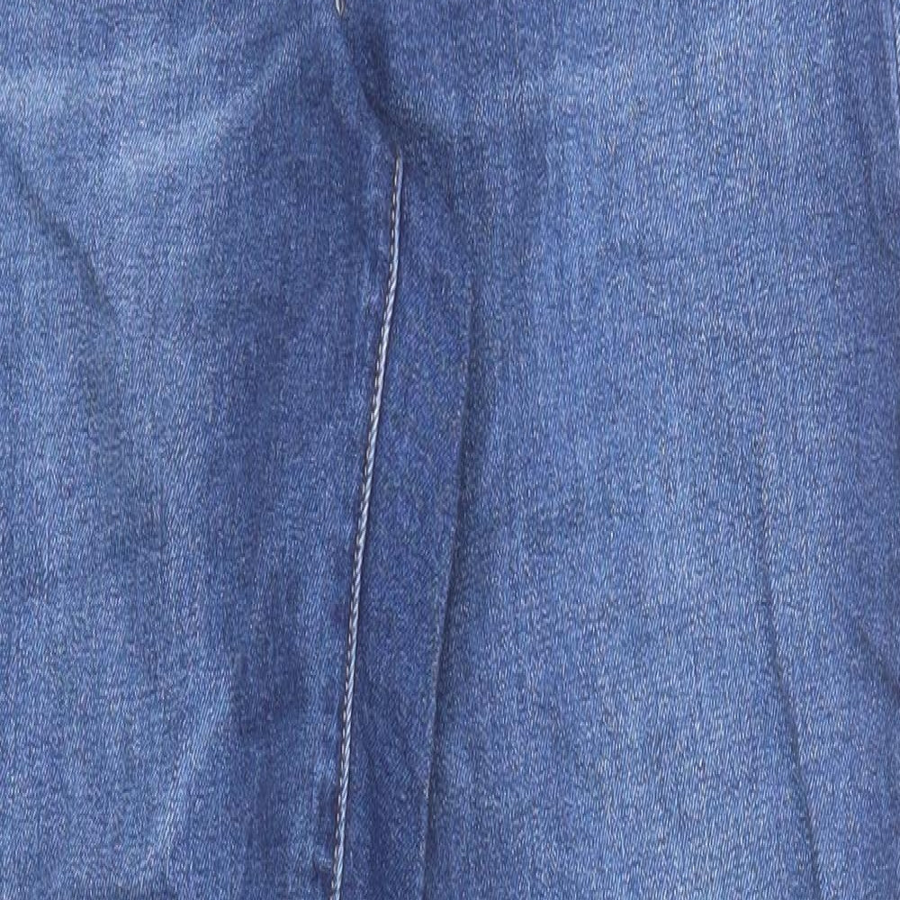 Gap Womens Blue Cotton Tapered Jeans Size 29 in Regular Zip - Frayed Hem