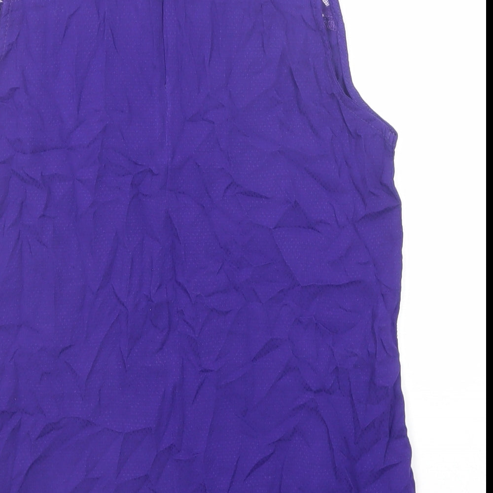 Aurora Womens Purple Viscose Basic Tank Size M Round Neck