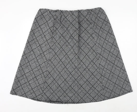 Arista Womens Grey Plaid Polyester Swing Skirt Size 22 - Size 22-24