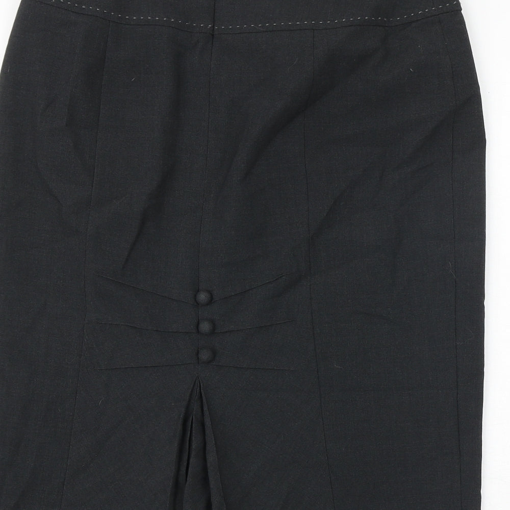 Marks and Spencer Womens Grey Polyester A-Line Skirt Size 12 Zip
