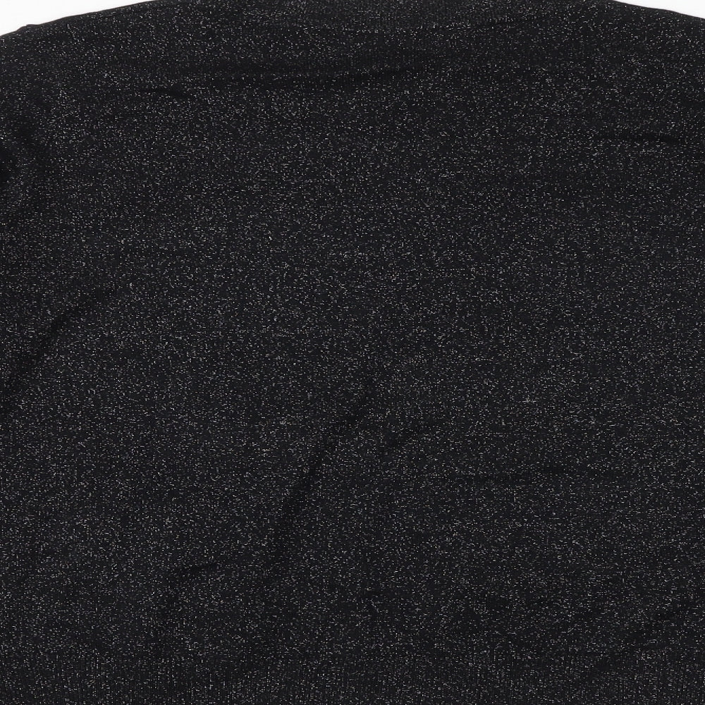 Marks and Spencer Womens Black Round Neck Viscose Pullover Jumper Size M