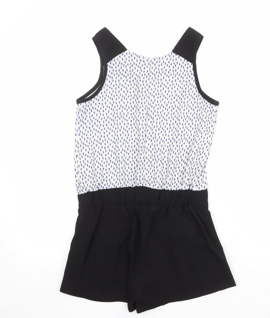 Little Miss Captain Womens Black Geometric Polyester Playsuit One-Piece Size 2XS Zip