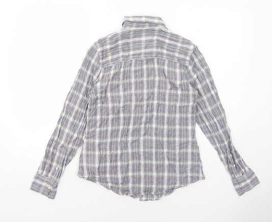 Gap Womens Purple Plaid Cotton Basic Button-Up Size 8 Collared