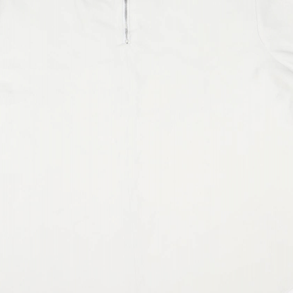 River Island Womens White Polyester Basic Blouse Size 16 Round Neck