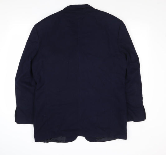 Yves Gerard Mens Blue Wool Jacket Suit Jacket Size 44 Regular