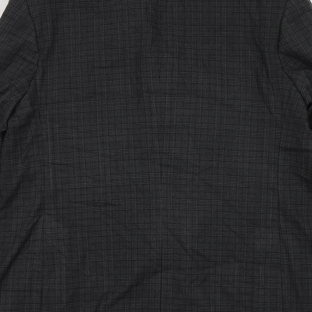 Marks and Spencer Mens Grey Geometric Polyester Jacket Suit Jacket Size 2XL Regular