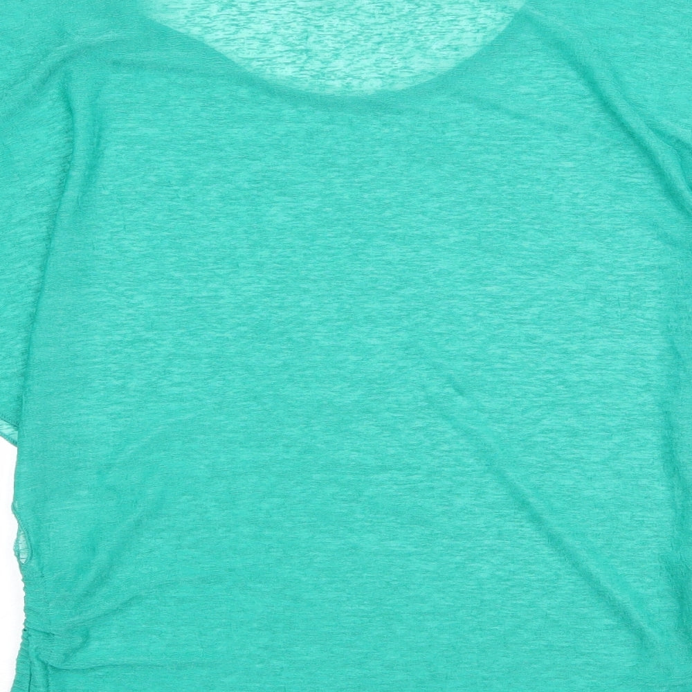 Quiz Womens Green Polyester Basic T-Shirt Size 8 Round Neck