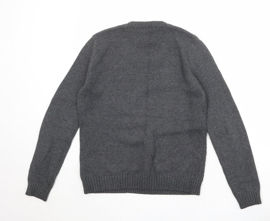 Gap Womens Grey Round Neck Cotton Pullover Jumper Size M
