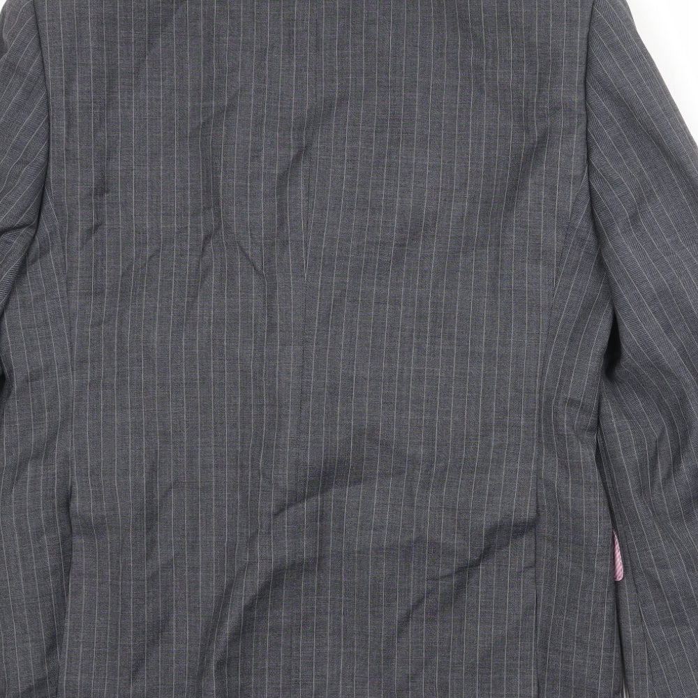Marks and Spencer Mens Grey Striped Wool Jacket Suit Jacket Size 40 Regular