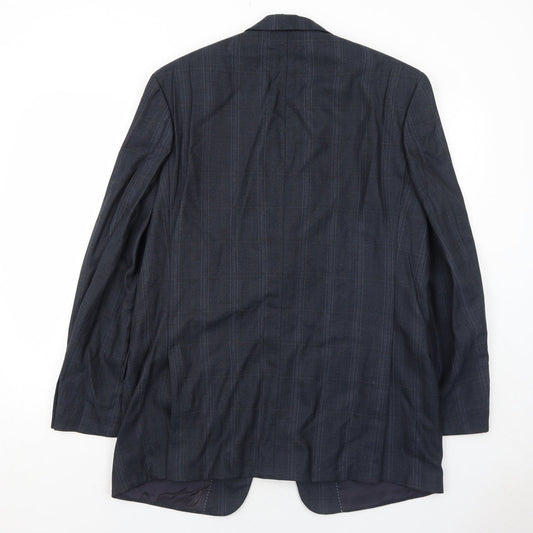 BARUTTI Mens Blue Striped Wool Jacket Suit Jacket Size 40 Regular