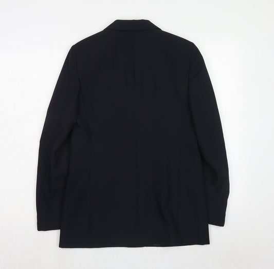 For Women Womens Blue Polyester Jacket Suit Jacket Size 10