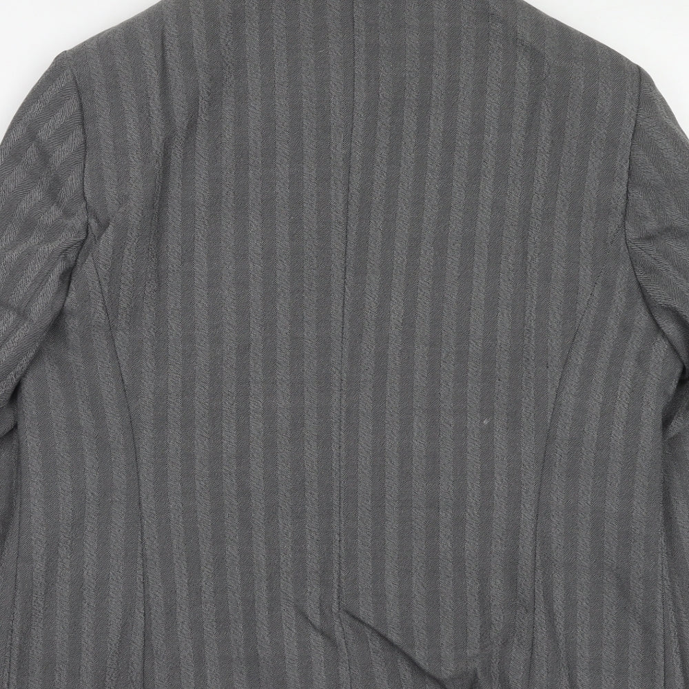 Max Pierre Womens Grey Striped Wool Jacket Suit Jacket Size 14