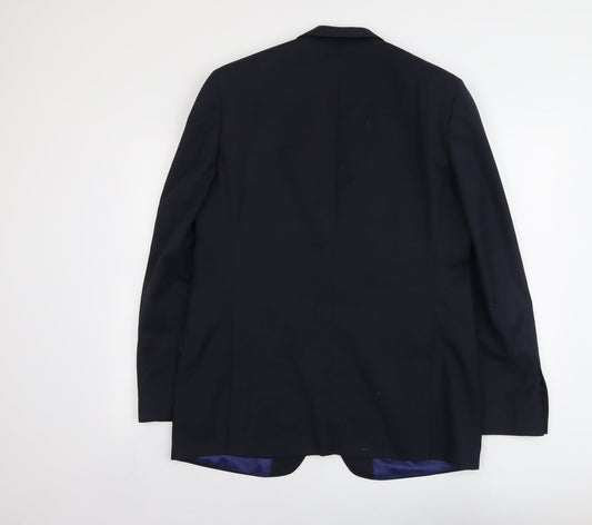Marks and Spencer Mens Blue Wool Jacket Suit Jacket Size L Regular