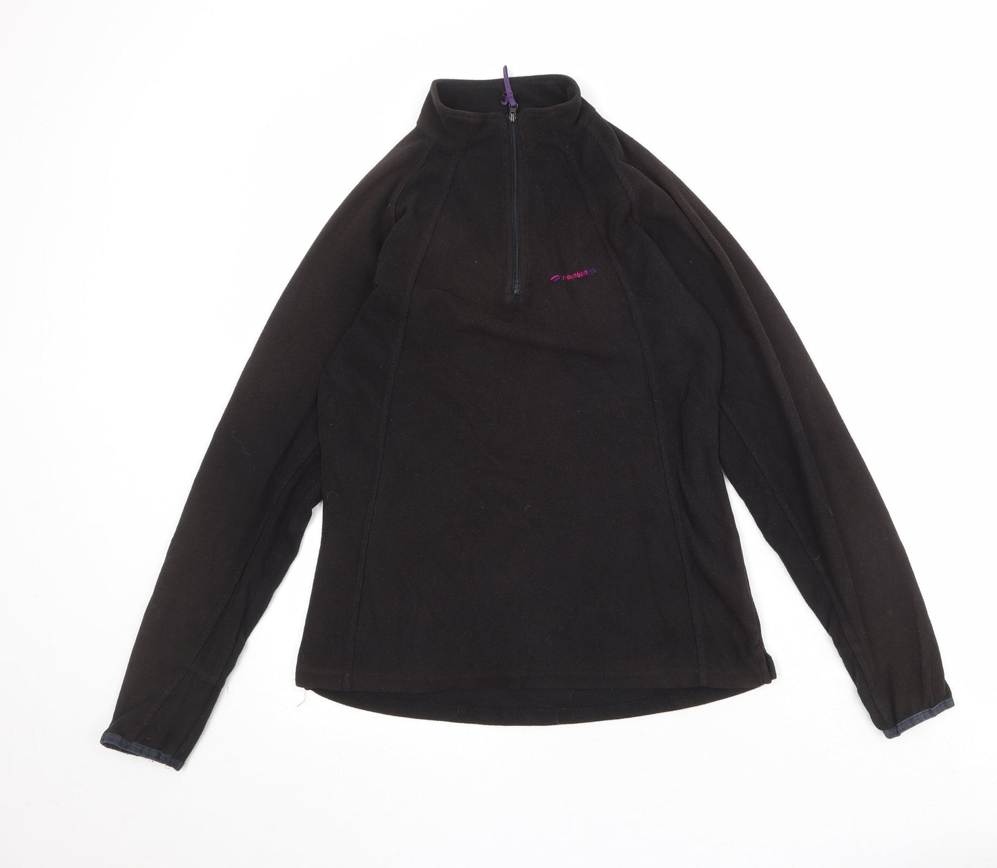 Mountain Life Womens Black Polyester Pullover Sweatshirt Size 10 Zip