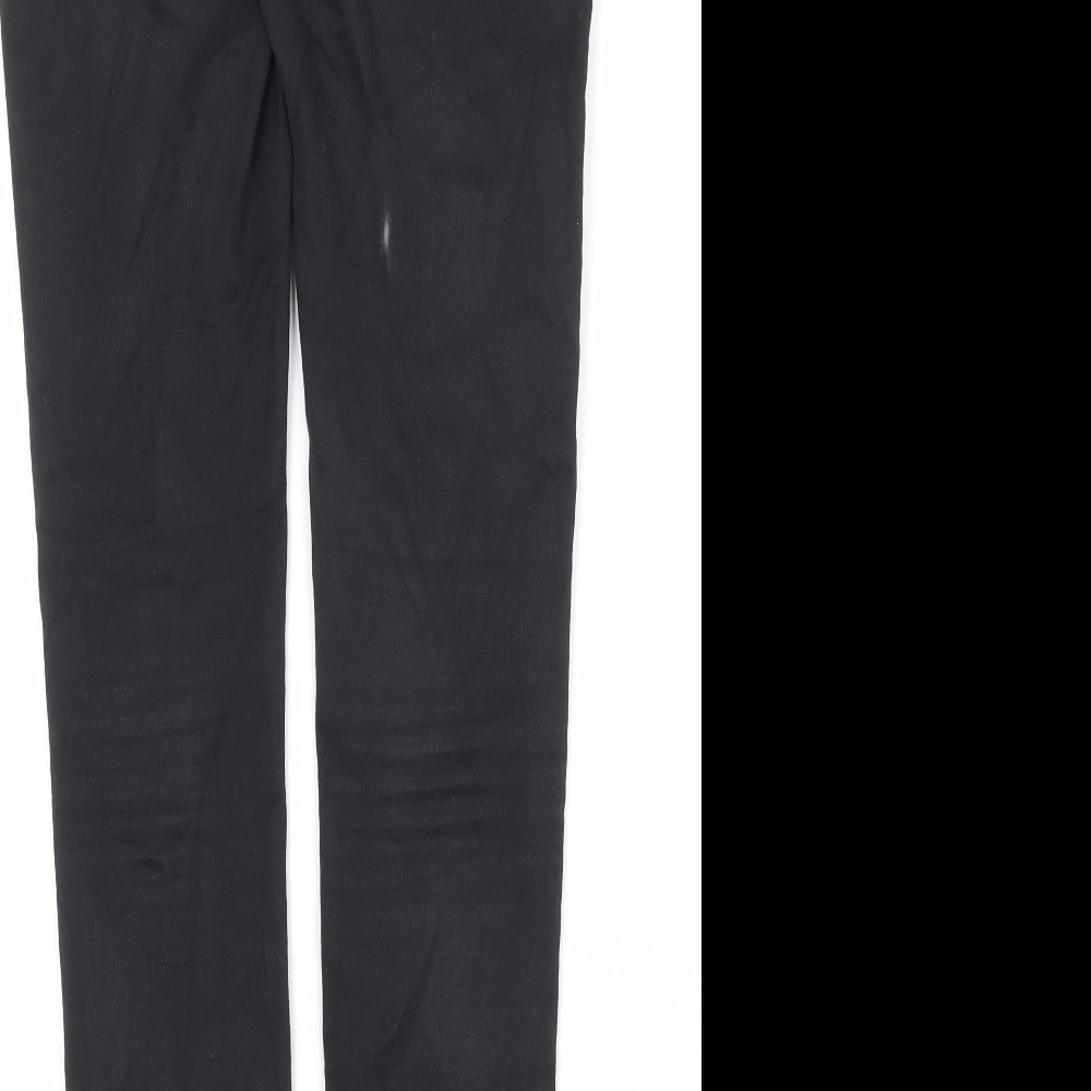 Brand and care label for Only women’s black cotton skinny jeans, size UK 32, in regular zip