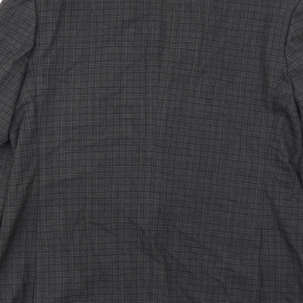 Marks and Spencer Mens Grey Geometric Polyester Jacket Suit Jacket Size 40 Regular