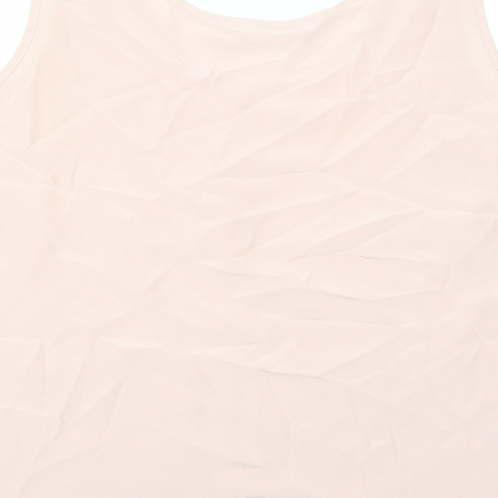 Ann Harvey Womens Pink Polyester Basic Tank Size 12 Round Neck