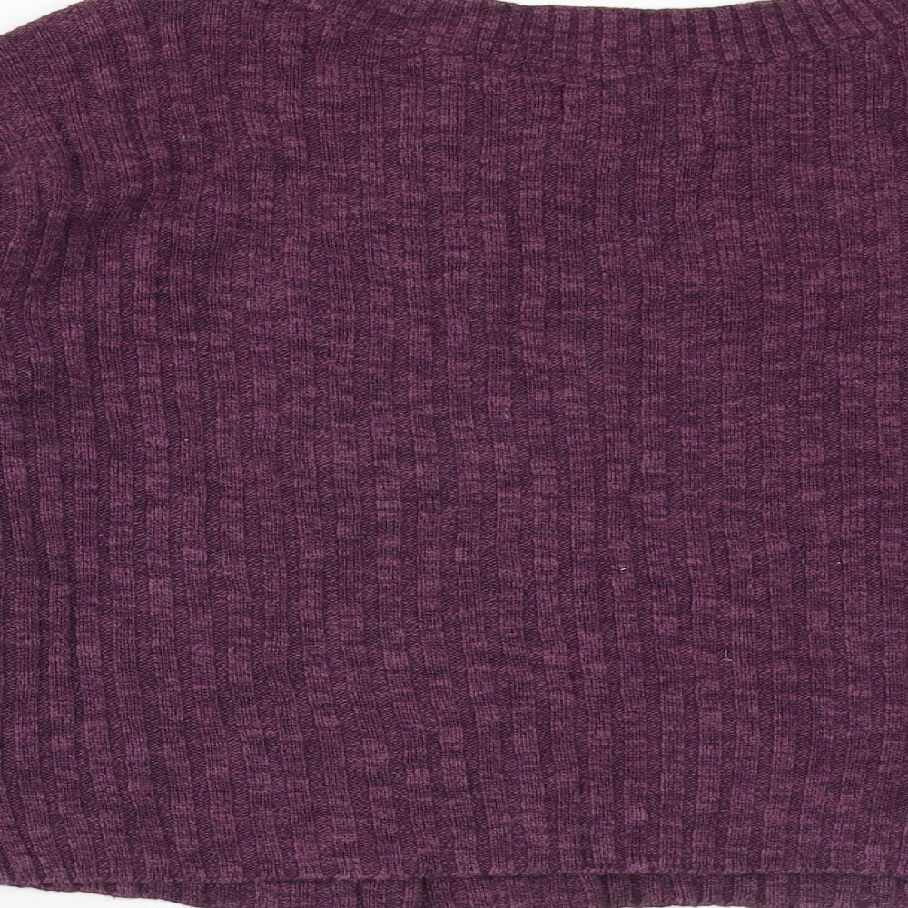 Hollister Womens Purple Round Neck Cotton Pullover Jumper Size XS