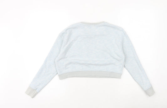 M&Co Girls Blue Cotton Pullover Sweatshirt Size 11-12 Years Pullover - Unicorn