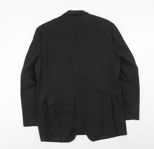 Brook Taverner Mens Grey Striped Polyester Jacket Suit Jacket Size 42 Regular