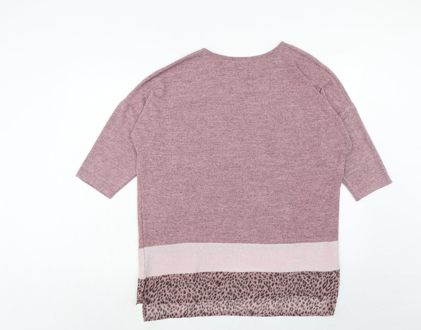 Klass Womens Pink Viscose Basic T-Shirt Size S Round Neck