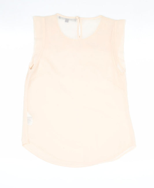 French Connection Womens Pink Polyester Basic Tank Size 8 Round Neck